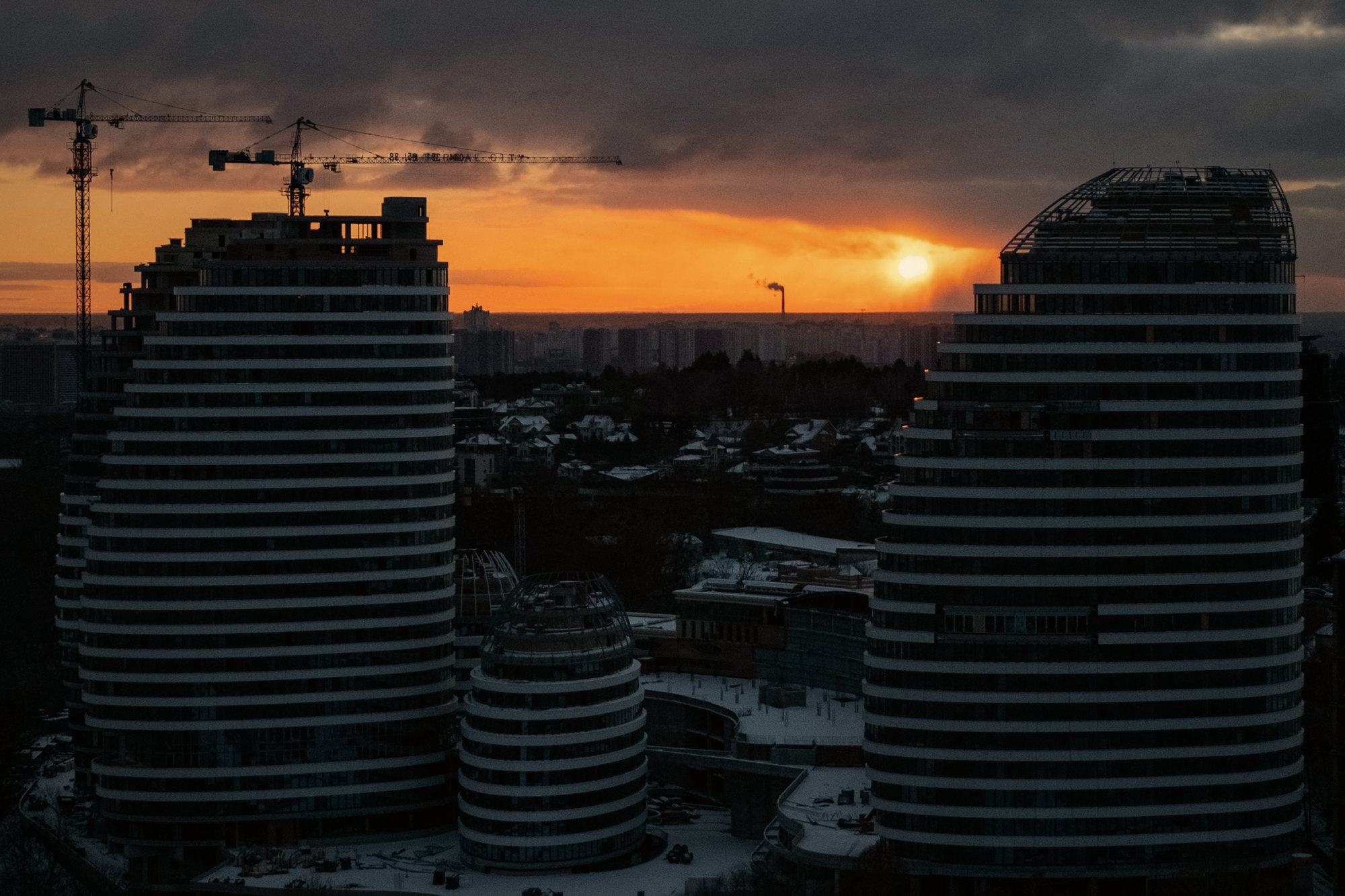 Towers at sunset